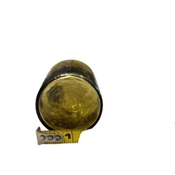 Vintage Crackle Glass Bud Vase Set Amber Green Blue Mini Pitcher Trio - Picture 12 of 15